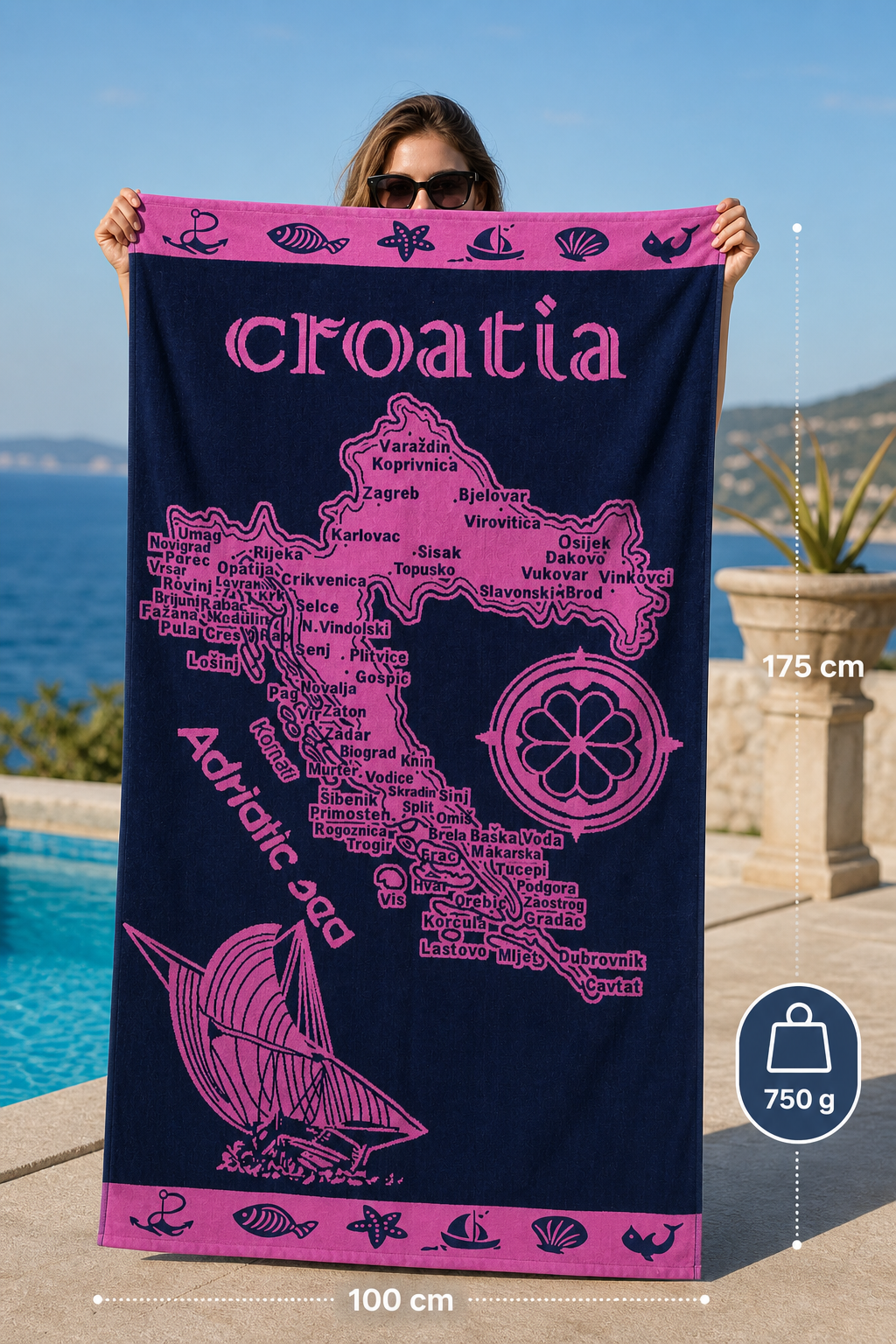 HR Ručnik Model 20 – Croatia Jadran