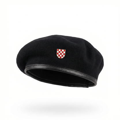 Hrvatska Baret s Grbom - Crna