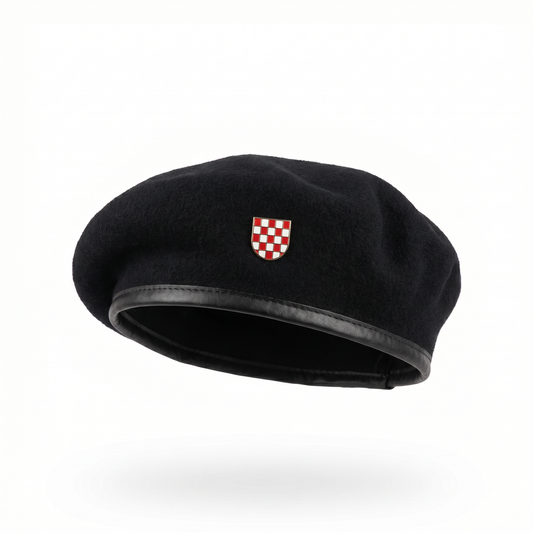 Hrvatska Baret s Grbom - Crna