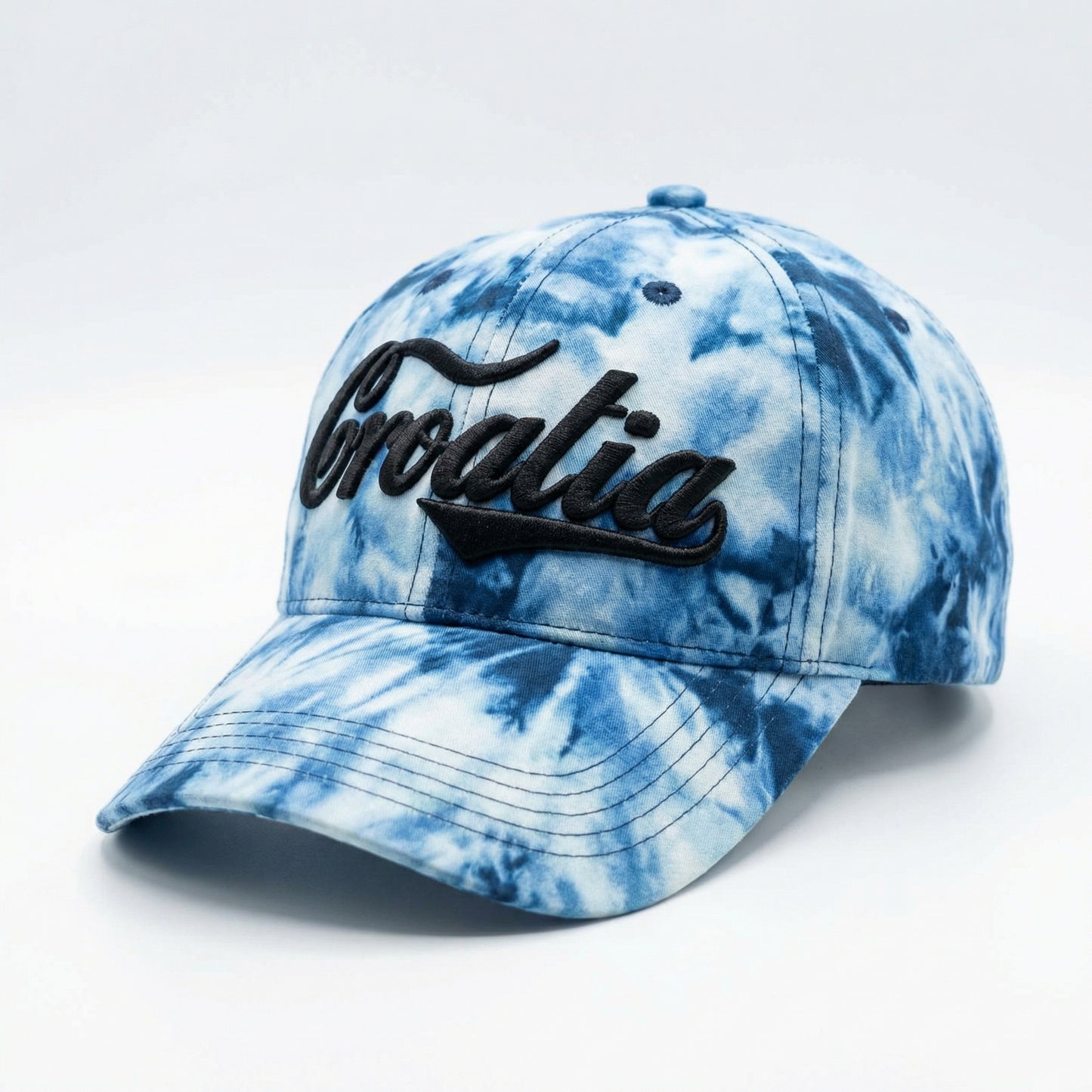 Croatia Tie-Dye Šilterica – Plava Batik s 3D Natpisom