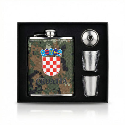 Poklon set 'Croatia' – Čutura (Hip Flask) u maskirnom dizajnu