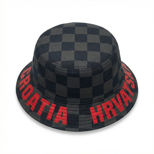 Kapa Croatia – Bucket hat karirani (Tamno sivi)