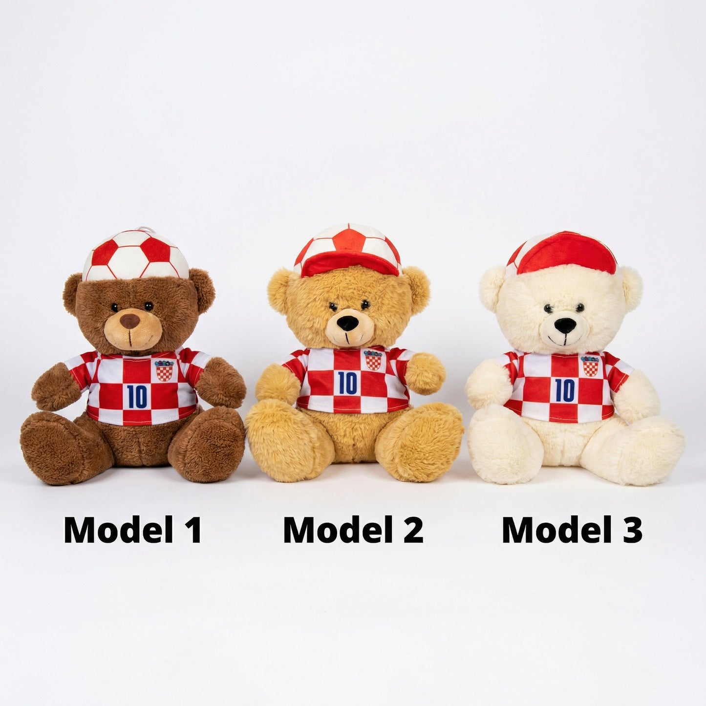 Plišani medvedić Croatia u dresu s brojem 10 – Model 1, Model 2, Model 3 – 28cm