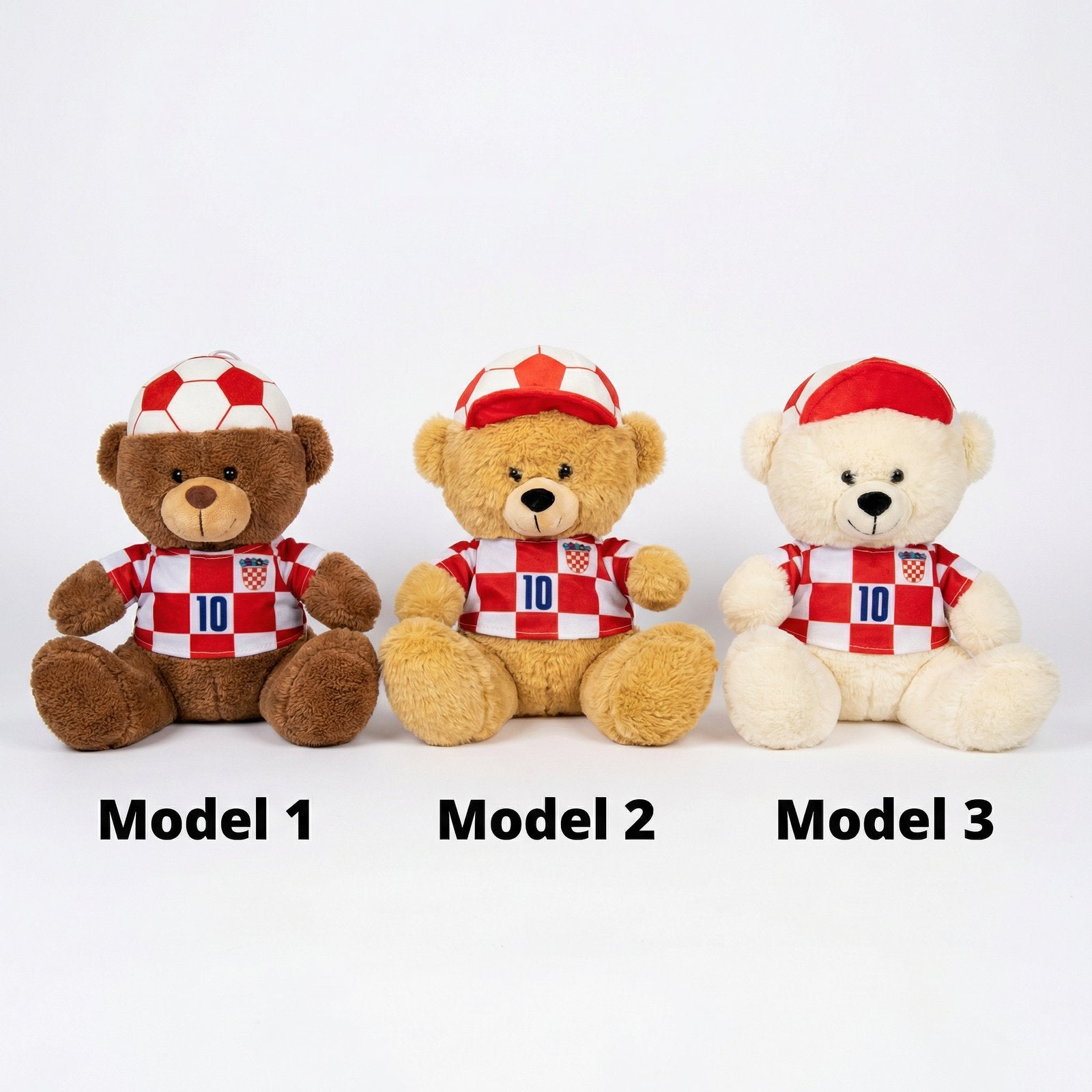 Plišani medvedić Croatia u dresu s brojem 10 – Model 1, Model 2, Model 3 – 28cm