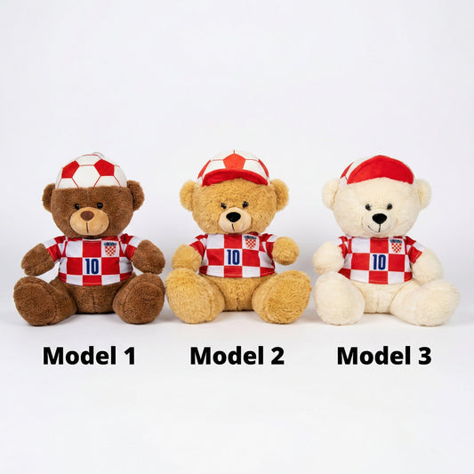 Plišani medvedić Croatia u dresu s brojem 10 – Model 1, Model 2, Model 3 – 28cm