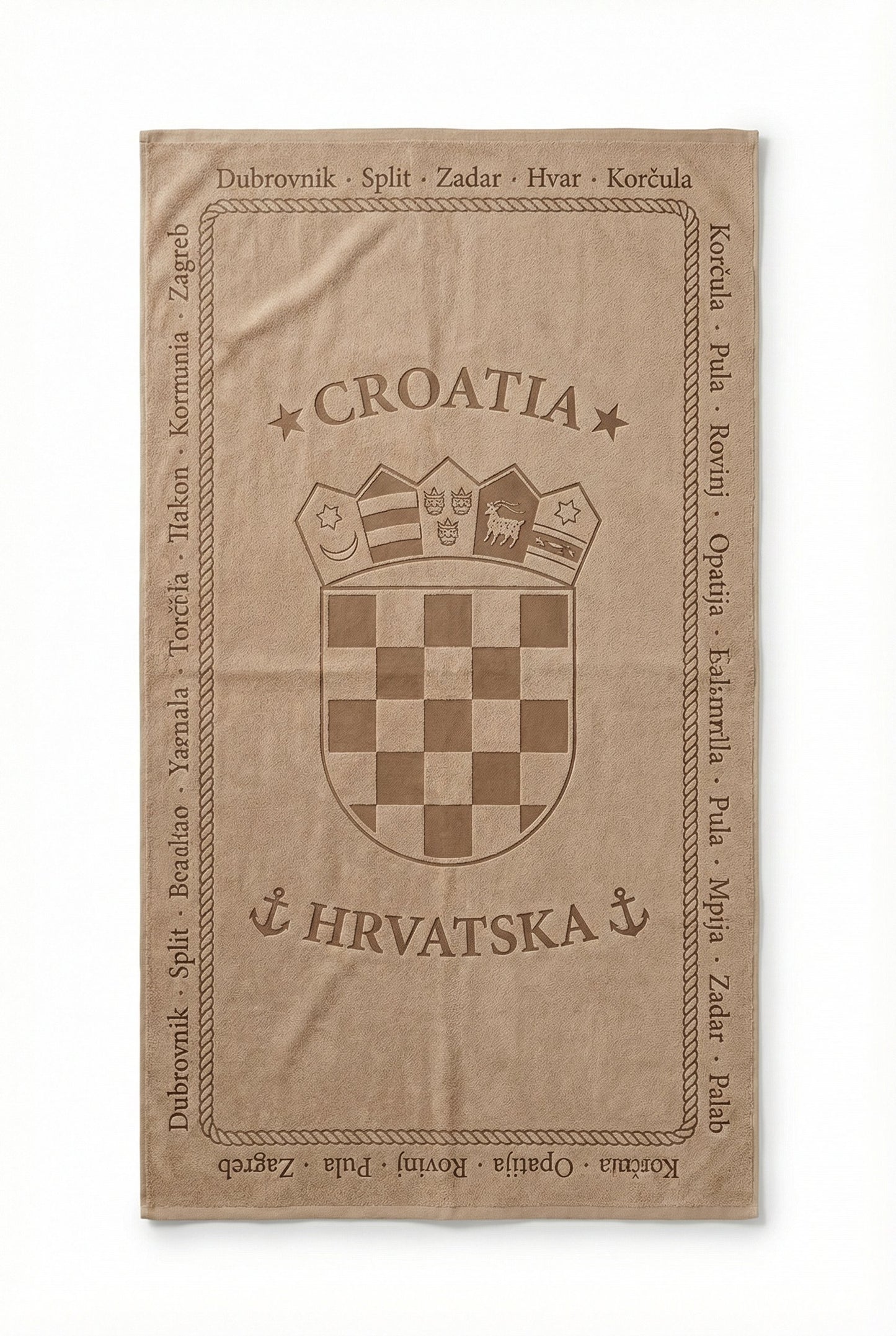 Croatia ručnik s grbom - Bež boja