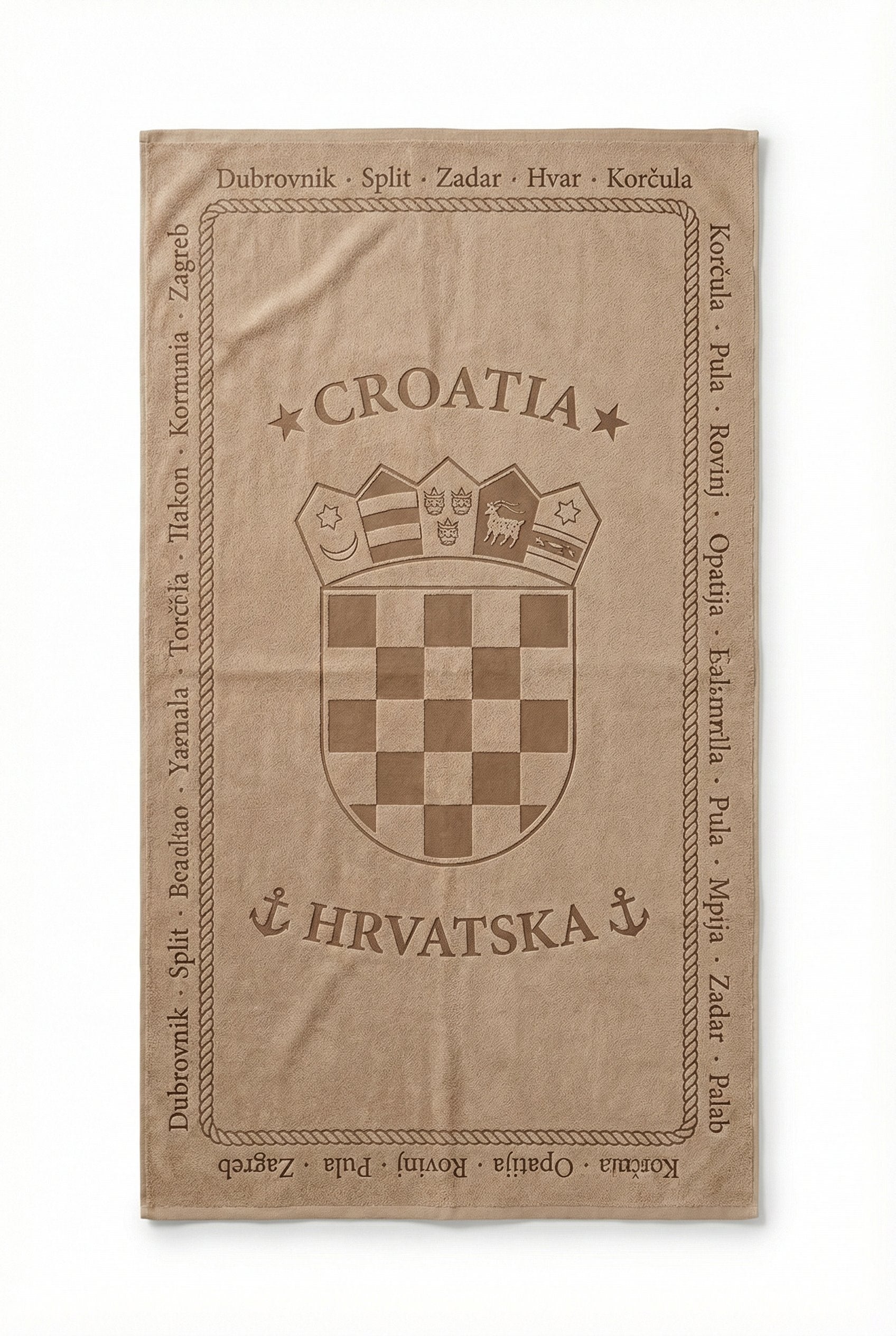 Croatia ručnik s grbom - Bež boja