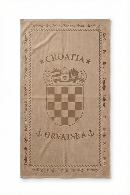 Croatia ručnik s grbom - Bež boja