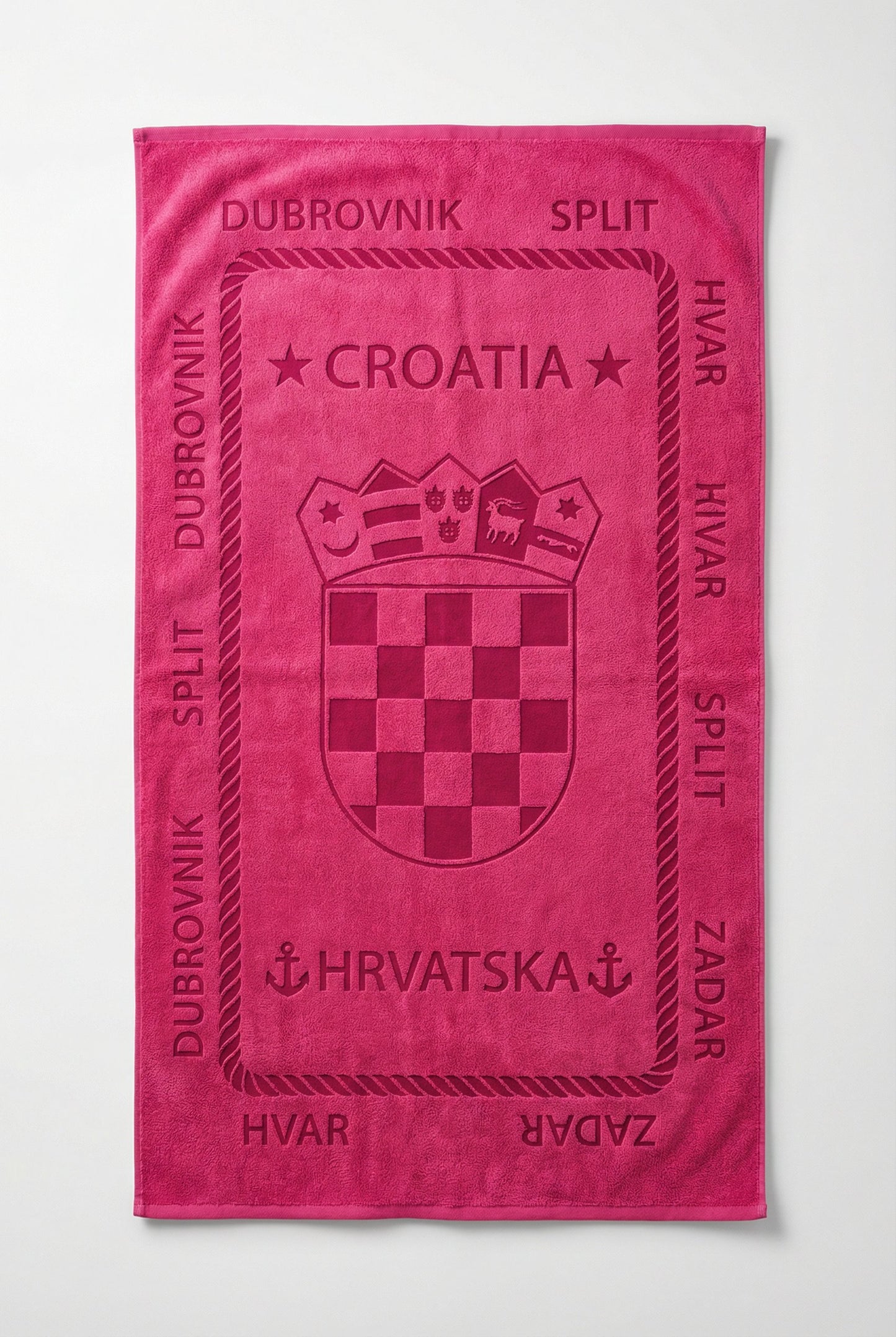 Croatia ručnik s grbom - Roza boja