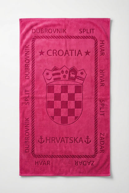 Croatia ručnik s grbom - Roza boja
