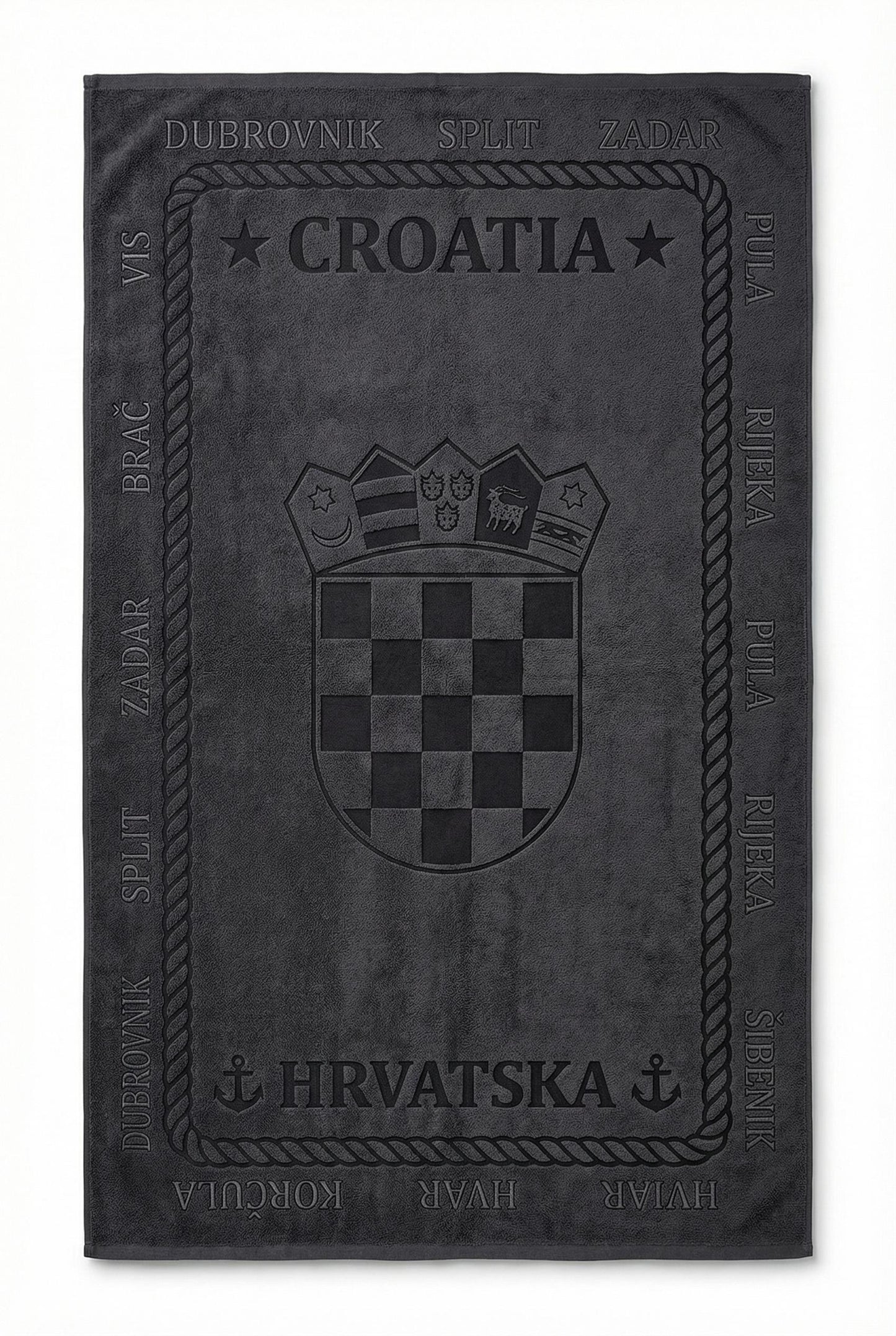 Croatia ručnik s grbom - Siva boja