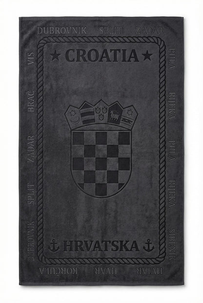 Croatia ručnik s grbom - Siva boja