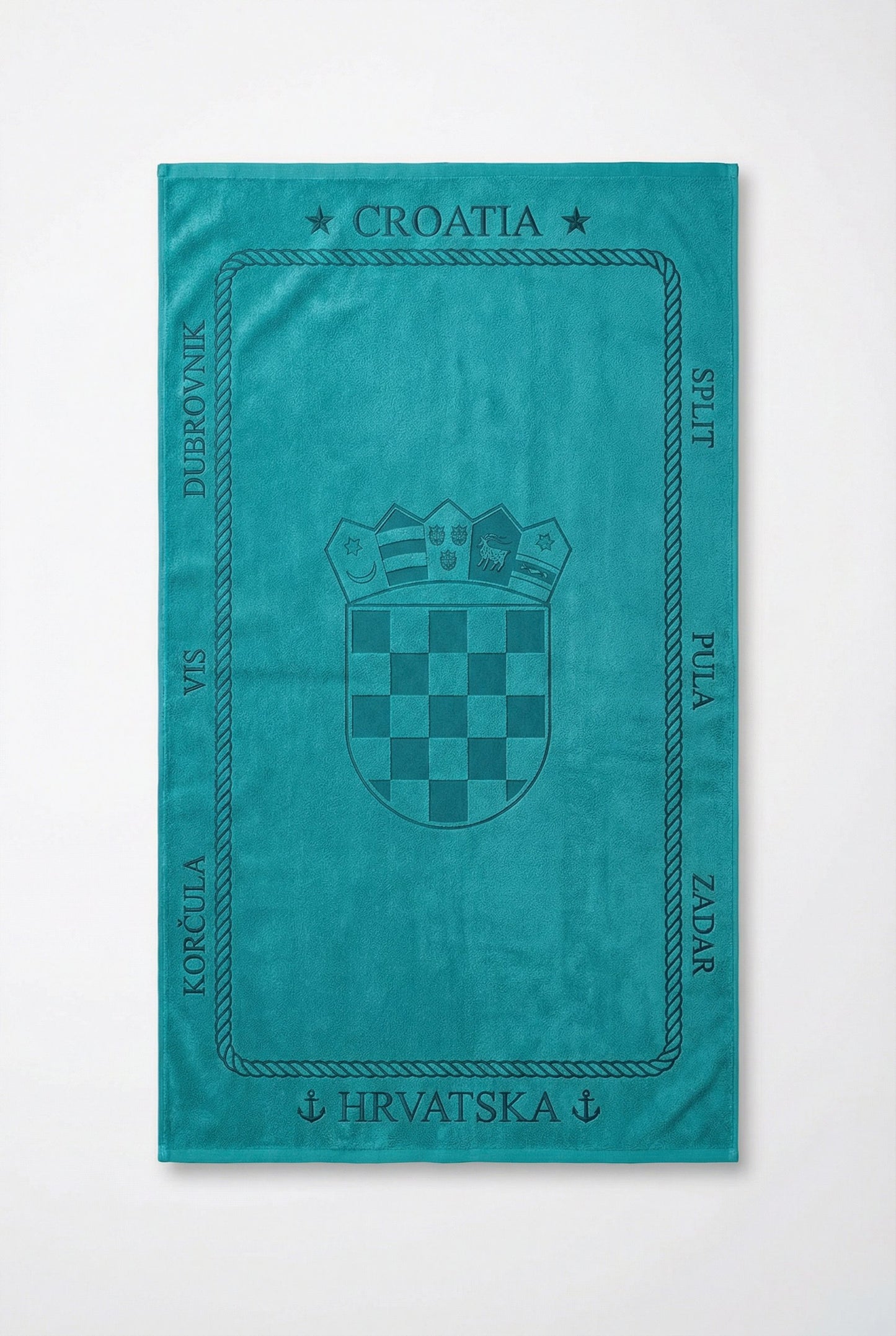 Croatia ručnik s grbom - Tirkizna boja