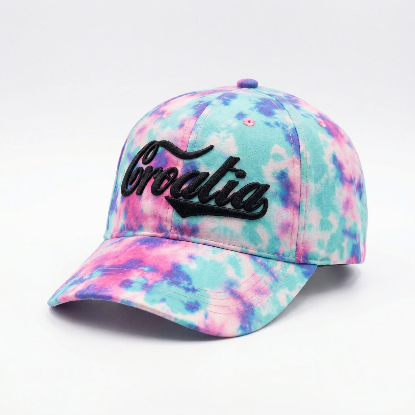 Croatia Tie-Dye Šilterica – Pastelna Batik s 3D Natpisom