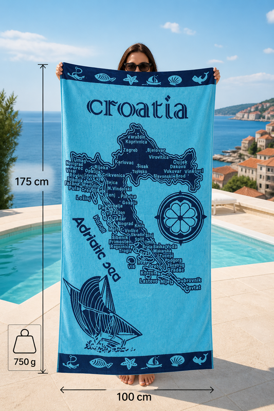 HR Ručnik Model 11 – Croatia Motiv