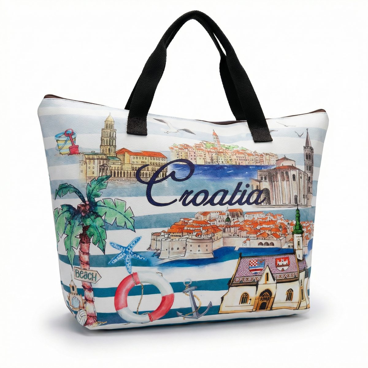 Platnena torba 'Croatia' s motivima obale