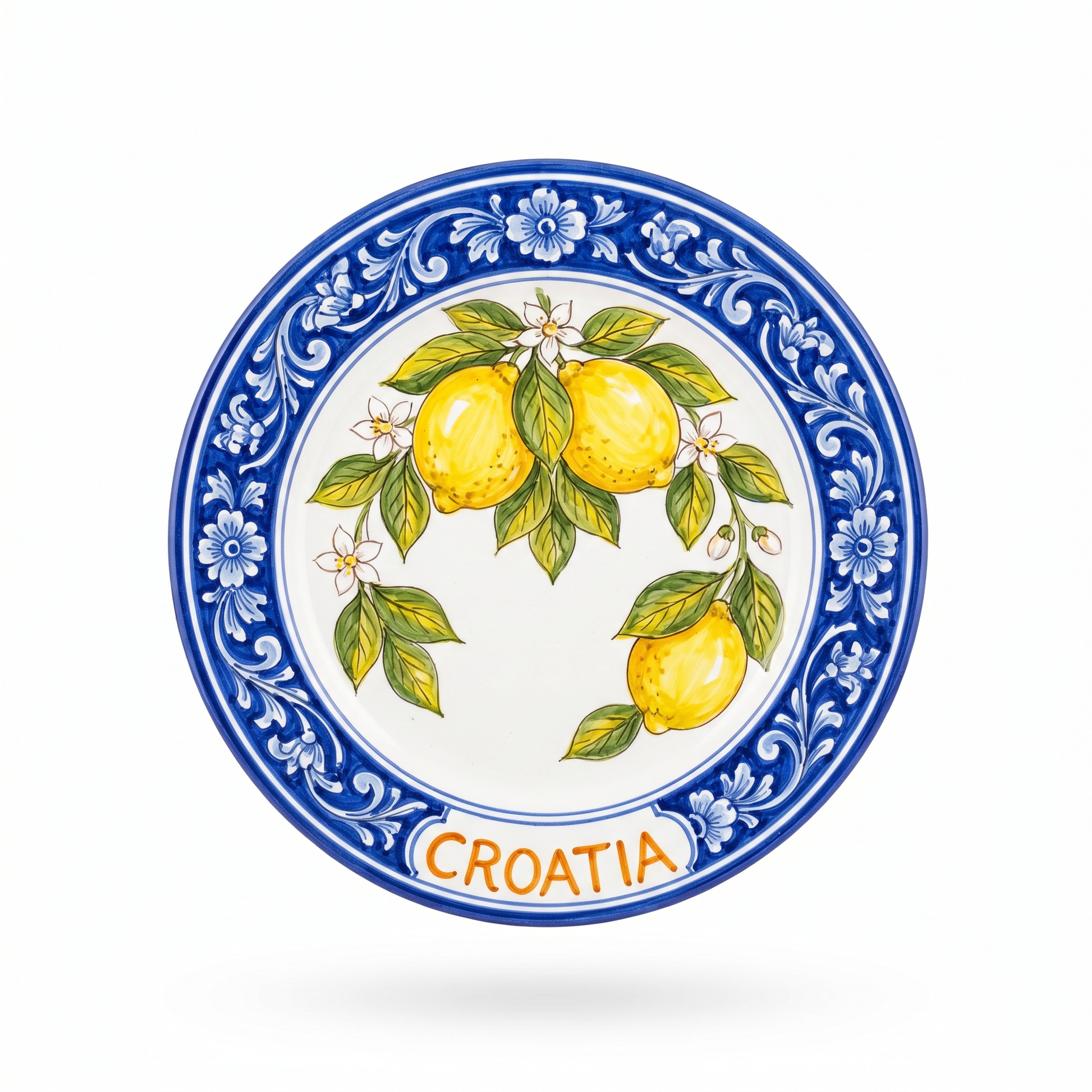 Croatia Lemon Ukrasni Tanjur - Plavo-Bijela