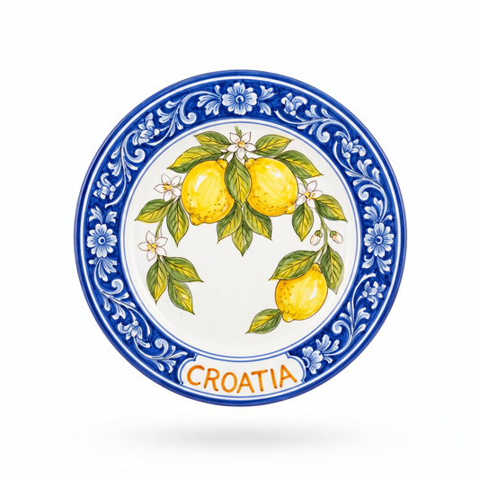 Croatia Lemon Ukrasni Tanjur - Plavo-Bijela