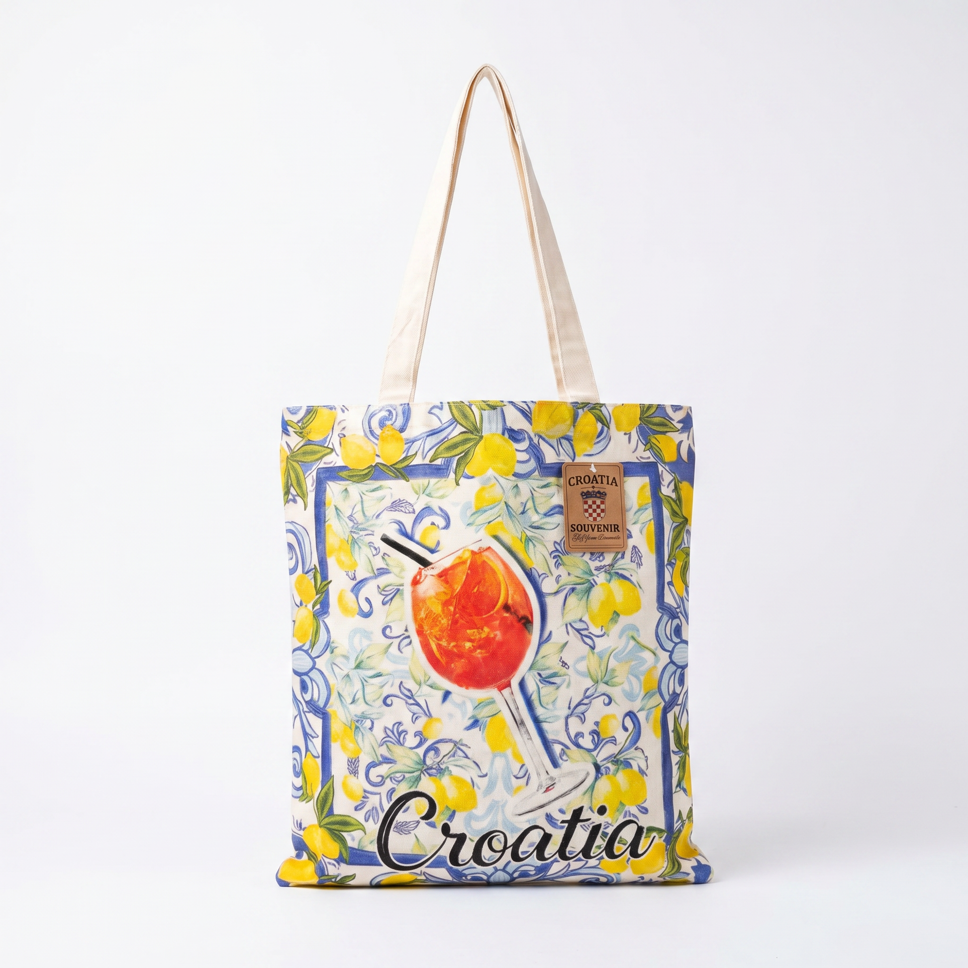 Croatia Lemon Spritz Tote Bag - White / Lemon Spritz