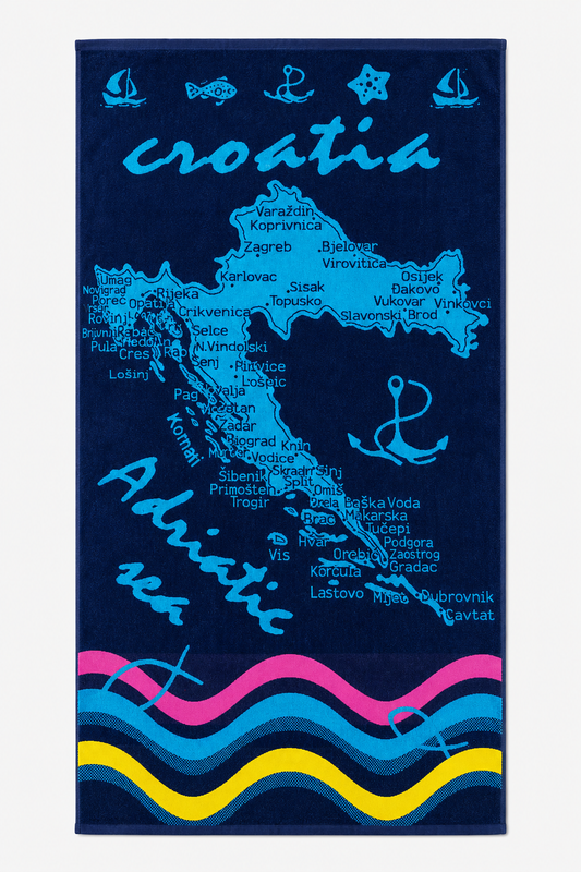 HR Ručnik Model 25 – Croatia Karta